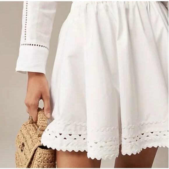 Women's J.Crew Mini Skirt With Rickrack Trim in Cotton Poplin size S Bohemian - Picture 1 of 6